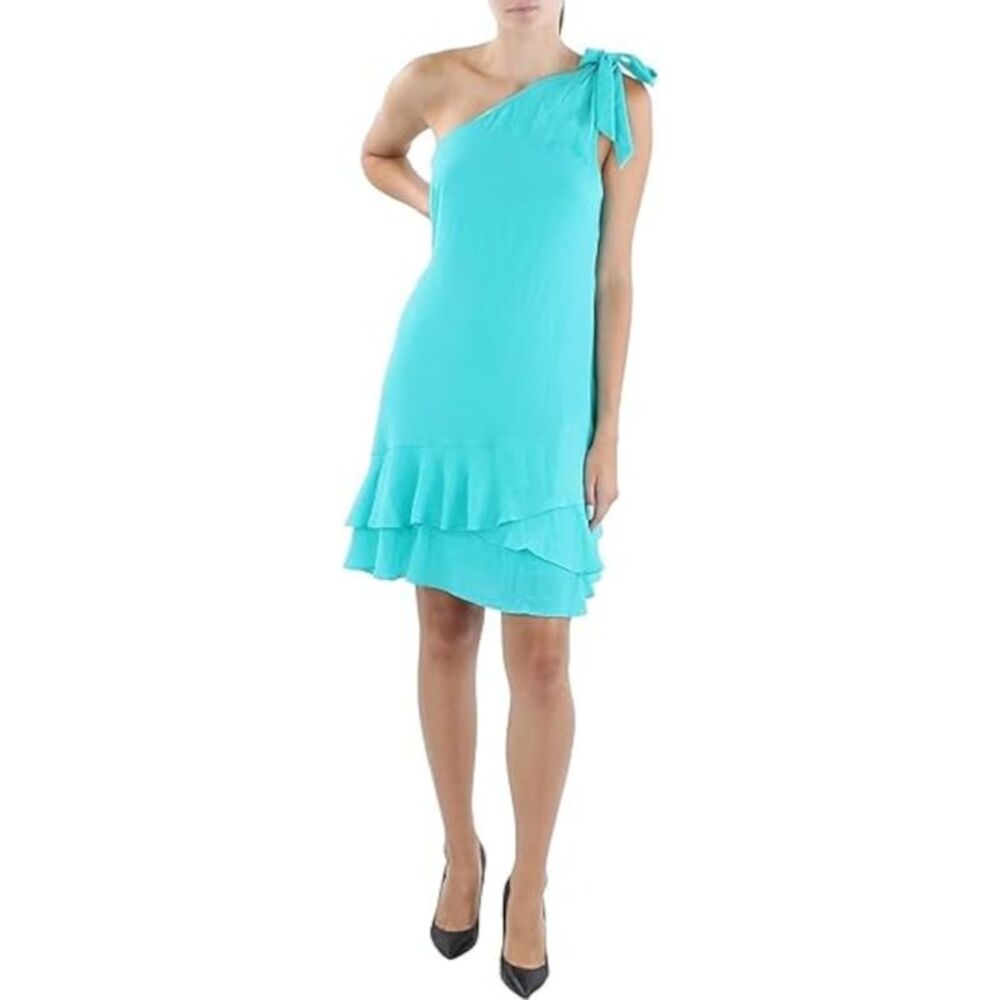 BCBGENERATION Womens Turquoise Tie Lined Lined Sleeveless Shift Dress 4